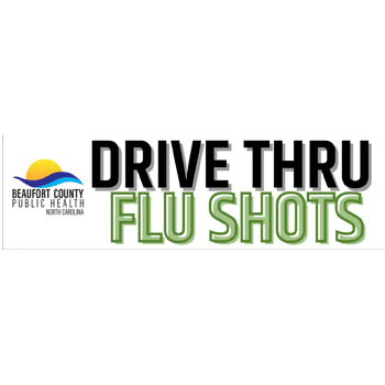 Graphic advertising Beaufort County's drive-thru flu vaccination clinics